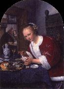Jan Steen Girl offering oysters oil painting reproduction